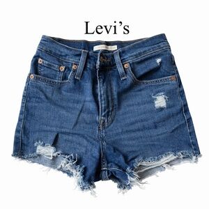 Levi's Blue Distressed Jean Shorts